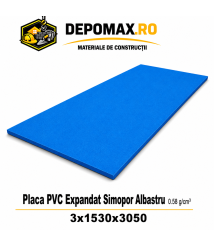 Placa rigida PVC Simopor Albastru 0.58 g/cm3, 3x1530x3050 mm Placa rigida PVC Simopor Albastru 0.58 g/cm3, 3x1530x3050 mm